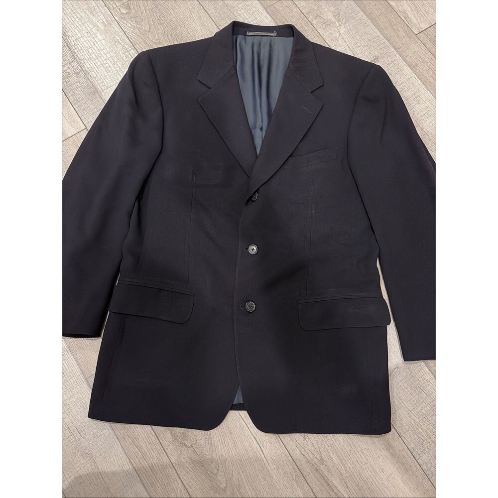 Ermenegildo Zegna Suit Jacket Mens 42S Black Wool Soft Designer Switzerland